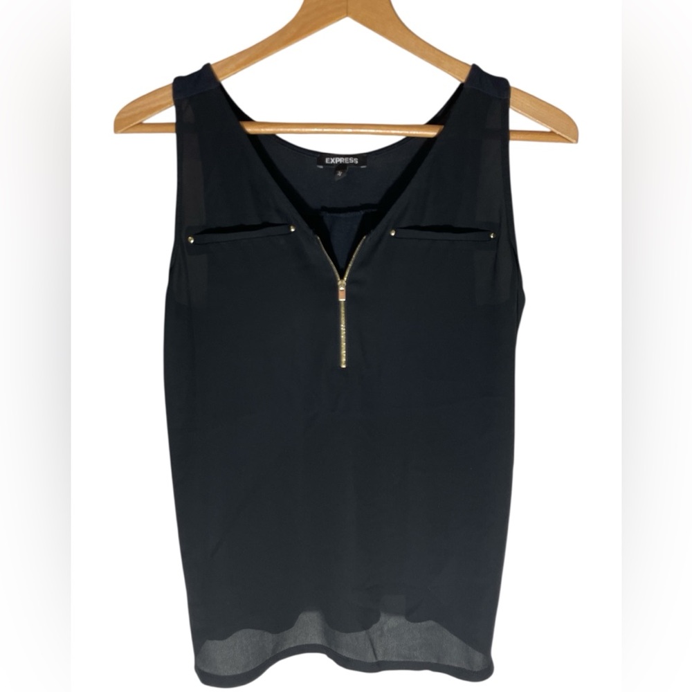GG1- Express Women’s Medium Med Tank Top Black Sleeveless Top